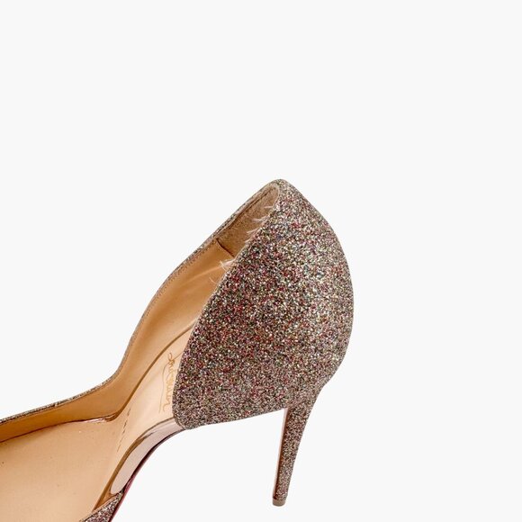 Christian Louboutin Iriza 100 Pumps Size 39 US 9 Glitter Half D'Orsay High Heel - Picture 11 of 15